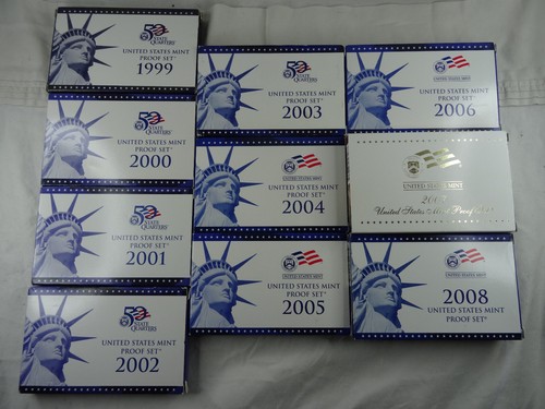 1999 2008 mint proof - us, sets