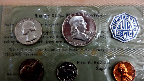 1958p mint proof set 90 - mint, set-90%